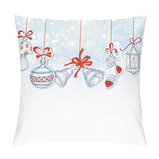 Personality  Christmas Ornaments Festive Background Pillow Covers