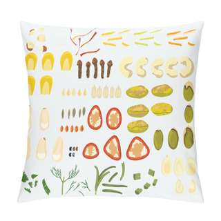 Personality  Set Of 23 Spices And Nuts Pillow Covers