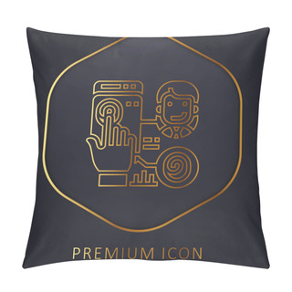Personality  Biometric Golden Line Premium Logo Or Icon Pillow Covers