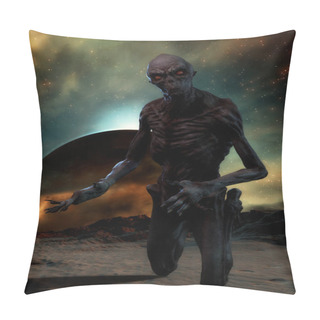 Personality  3D Rendering Of A Creepy Monster Pillow Covers