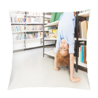 Personality  Boy Standing In Library Pillow Covers