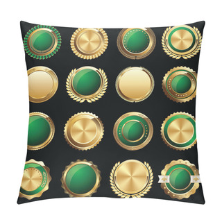 Personality  Set Of Gold Certificate Seals And Badges Pillow Covers