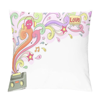 Personality  Retro Music Doodle Pillow Covers