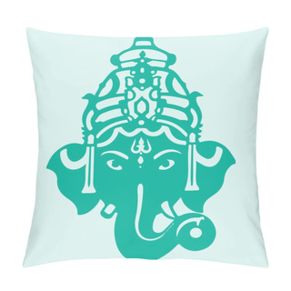 Personality  Drawing Or Sketch Of Lord Ganesha Or Vinayaka Editable Outline Illustration Pillow Covers