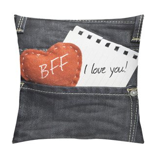 Personality  BFF I Love You! Written On A Peace Of Paper Pillow Covers
