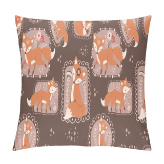 Personality  Beautiful Folk Fox Seamless Pattern Pillow Covers