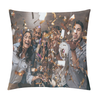 Personality  Young People Celebrating With Confetti  Pillow Covers