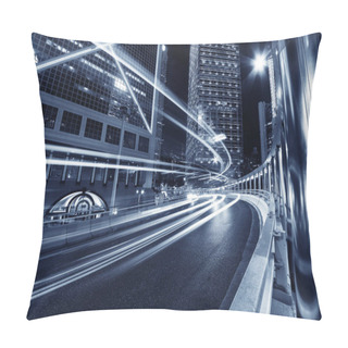 Personality  Traffic In Central District Of Hong Kong City At Night Pillow Covers