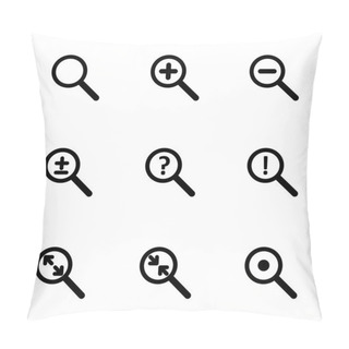 Personality  Vector Magnifying Glass Icon Set Pillow Covers