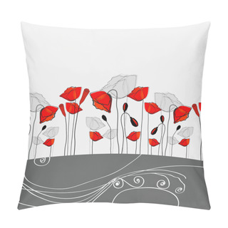 Personality  Beautiful Poppies Background Illustration Pillow Covers