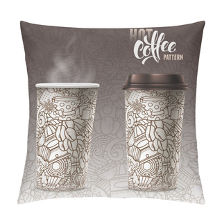Personality  Open And Closed Paper Cups Pillow Covers
