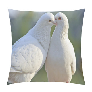 Personality  Two Loving White Doves Pillow Covers
