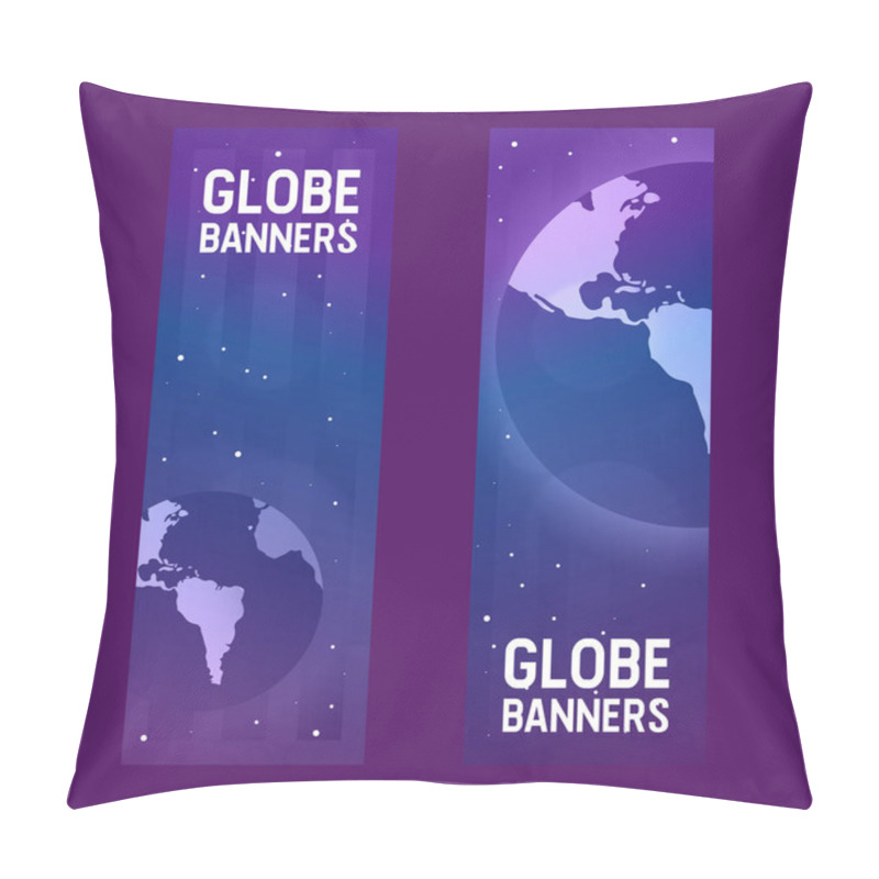 Personality  Earth Planet Vector Global World Universe Earth-day And Worldwide Universal Globe Illustration Worldly Set Of Earthed Sphere With Continents And Ocean Background Banner Pillow Covers