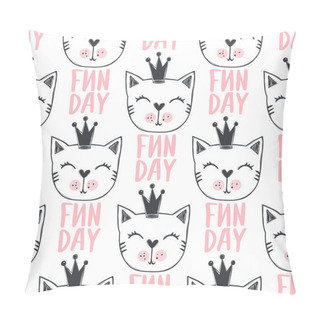 Personality  Fashion Cat Seamless Pattern. Pillow Covers