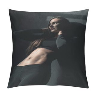 Personality  Sporty Woman Posing  Pillow Covers