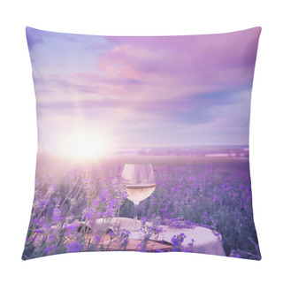 Personality  Wine Glass Against Lavender. Pillow Covers