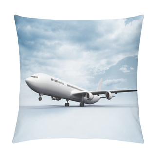 Personality  3D Plane Taking Off White Ground Pillow Covers