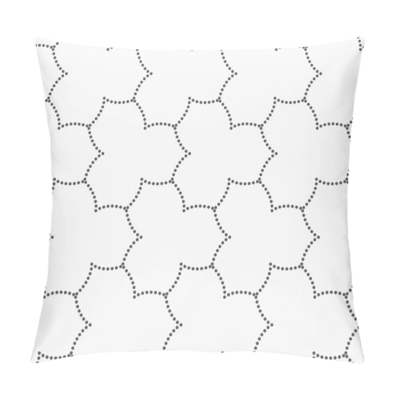 Personality  Gray dotted three pedal pointy flower grid pillow covers