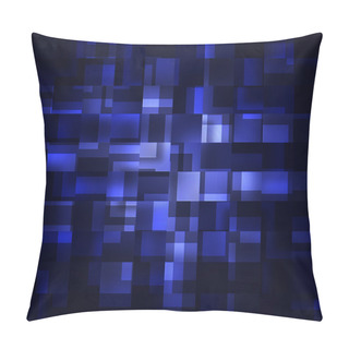 Personality  Blue Squares On A Dark Background Pillow Covers