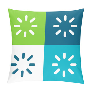 Personality  Birghtness Flat Four Color Minimal Icon Set Pillow Covers