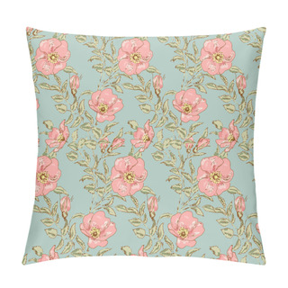 Personality  Dog Rose Seamless Pattern Pillow Covers
