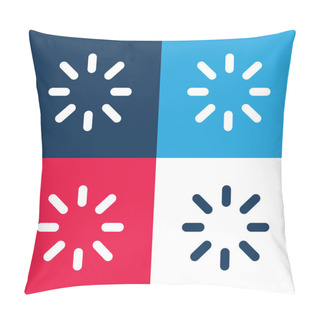 Personality  Birghtness Blue And Red Four Color Minimal Icon Set Pillow Covers