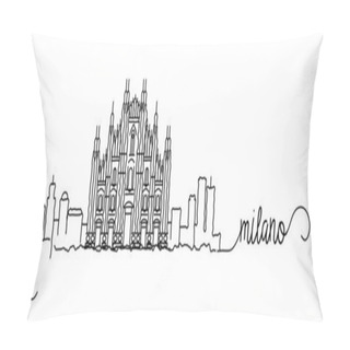 Personality  Milano City Skyline Doodle Sign Pillow Covers