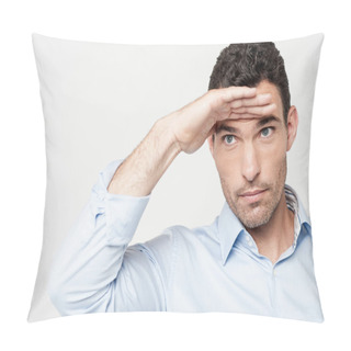 Personality  Man Looking Far Away Pillow Covers