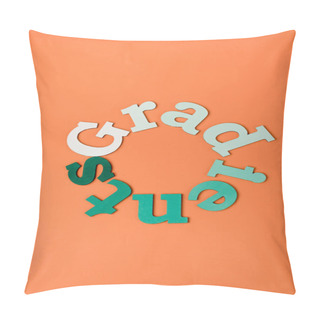Personality  Top View Of Colorful Letters On Orange Surface Pillow Covers
