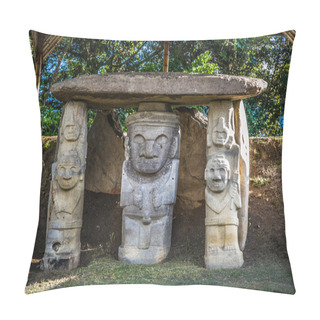 Personality  Idols Of San Augustin National Park, Colombia, Latin America Pillow Covers