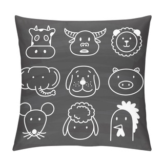 Personality  Cartoon Animals Icons Set Pillow Covers