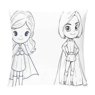 Personality  These Delightful Superheroine Coloring Pages Are Designed To Inspire Creativity And Empower Children With Illustrations Of Young Female Heroes In Action, Perfect For Fostering Imagination And Fun. Pillow Covers