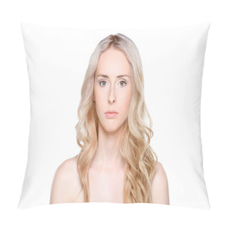 Personality  Woman Looking Into Camera Pillow Covers