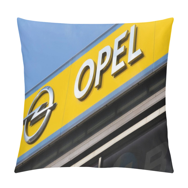 Personality  Opel Car Company Logo On Dealership Building  Pillow Covers