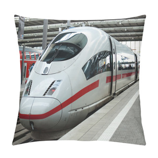 Personality  Modern Fast Passenger Commuter Train In The Station Pillow Covers