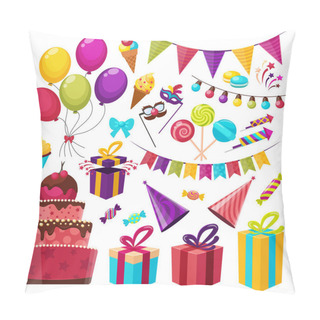 Personality  Birthday Party Icon Set Pillow Covers