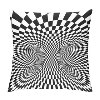 Personality  Abstract Illusion. Black And White Pillow Covers