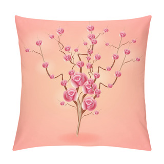 Personality  Red Roses, Vector Design Pillow Covers