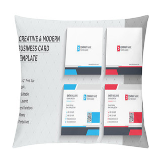 Personality  Creative Minimal Business Cards. This Name Card Comes In Two Different Color Versions (Red & Blue) - Corporate Identity Template. Pillow Covers