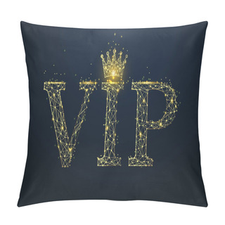 Personality  VIP Icon From Lines, Triangles And Particle Style Design. Illustration Vector Pillow Covers