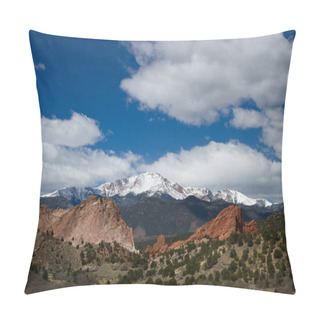 Personality  Pikes Peak And Garden Of The Gods On A Spring Day Pillow Covers