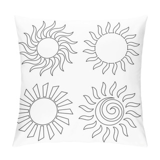 Personality  Outline Suns For Coloring Pillow Covers