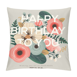 Personality  Modern Birthday Floral Card Pillow Covers
