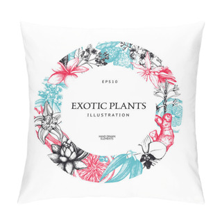 Personality   Ink Hand Drawn Exotic Plants Pillow Covers
