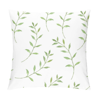 Personality  Seamles Pattern With Eucalyptus Leaves. Green Foliage And Botanical Watercolor Pattern. Pillow Covers