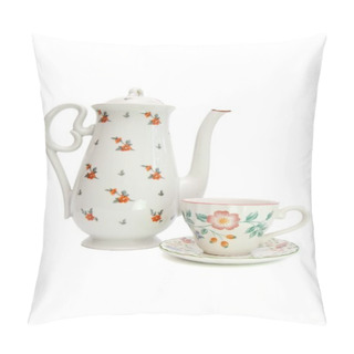 Personality  White Tea Service Isolated Pillow Covers