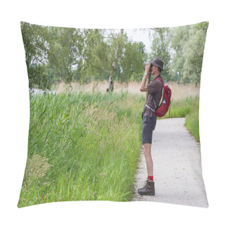 Personality  Birdwatcher In The Field Pillow Covers