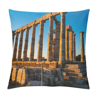 Personality  Sunlight On Ancient Columns Of Parthenon In Athens  Pillow Covers