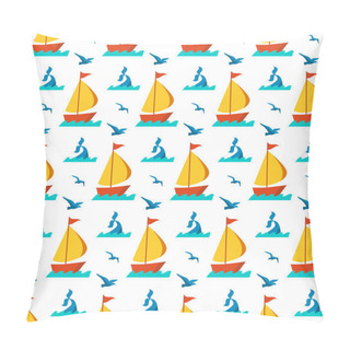 Personality  Seamless Patterns Nautical Elements Vector Pillow Covers