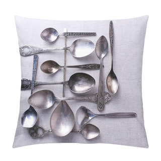 Personality  Metal Spoons On Fabric Pillow Covers